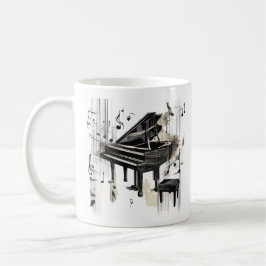 Taza De Café Resumen de arte piano