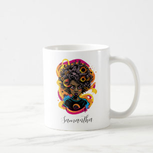 Taza De Café Resumen de artista afromujer