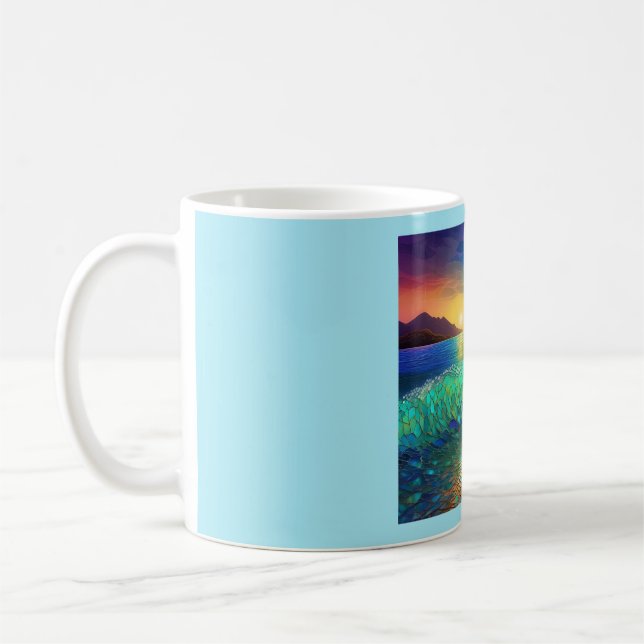 Taza De Café Resumen de Azure Seascape (Izquierda)