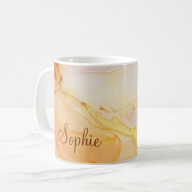Taza De Café Resumen de Boho personalizado (Anverso izquierdo)