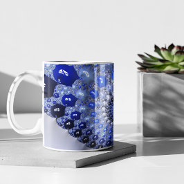 Taza De Café Resumen de burbujas fractales de ocmbre azul