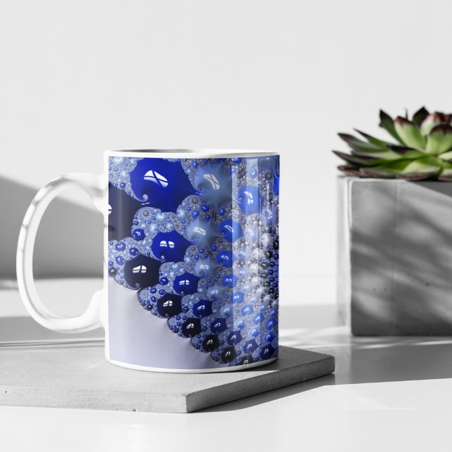 Taza De Café Resumen de burbujas fractales de ocmbre azul (Subido por el creador)