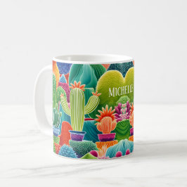 Taza De Café Resumen de Cacti Potado Con Nombre