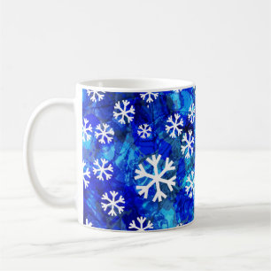 Taza De Café Resumen De Copos De Nieve: Patrón Vintage Sin Mare