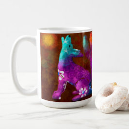 Taza De Café Resumen de Coyote Arte Saguaro Cactus Deert Brown