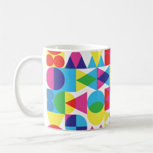 Taza De Café Resumen de diseño de patrones geométricos colorido