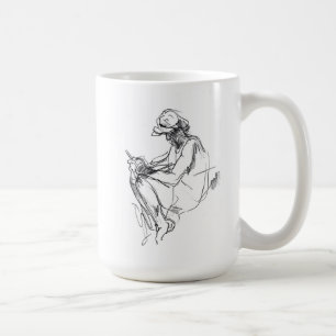 Taza De Café Resumen de esbozo de adicto al teléfono