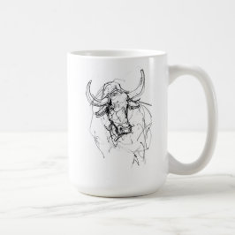 Taza De Café Resumen de esbozo de retrato de toros