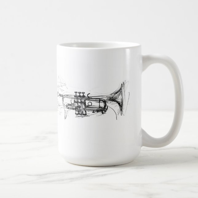 Taza De Café Resumen de esbozo de trompeta (Derecha)