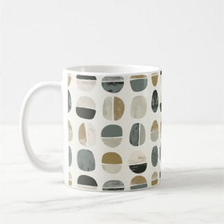 Taza De Café Resumen de estilo bohemio sage verde y beige