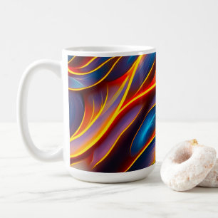 Taza De Café Resumen de flamencos rojos Swirl Blue