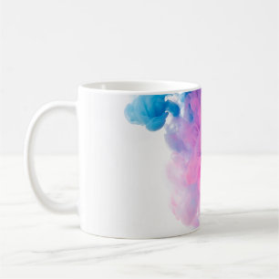 Taza De Café Resumen de fondo de arte azul rosa