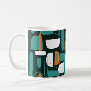 Taza De Café Resumen de formas geométricas, estilo vintage.