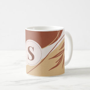 Taza De Café Resumen de formas irregulares con colores de tierr