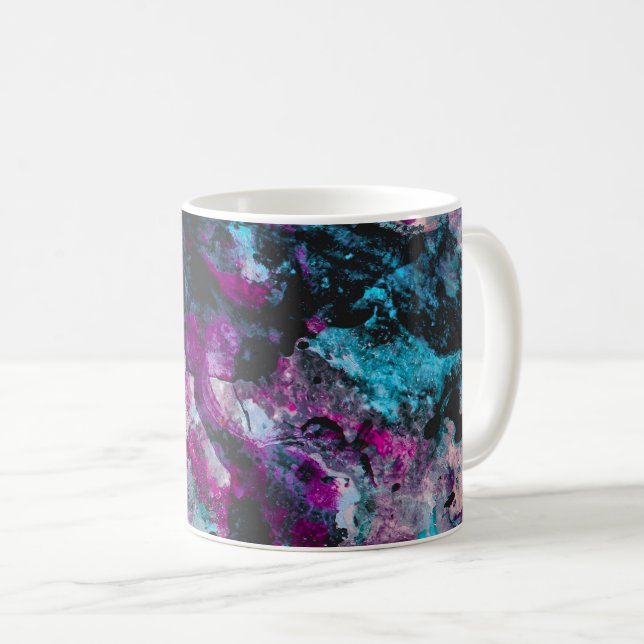Taza De Café Resumen de Geode Cristal de Ruby y Sapphire (Anverso derecho)