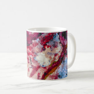 Taza De Café Resumen de Geode Crystal Agate Rojo
