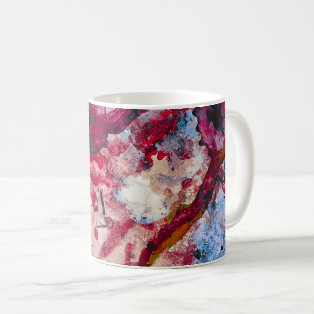 Taza De Café Resumen de Geode Crystal Agate Rojo (Anverso derecho)