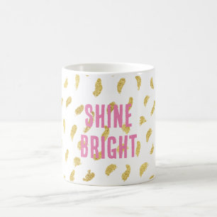 Taza De Café Resumen de Glam White de bonito Gold