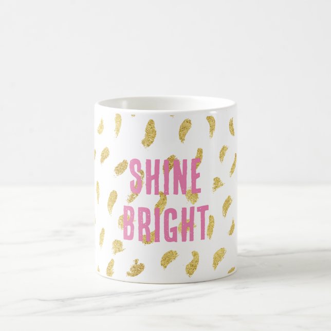 Taza De Café Resumen de Glam White de bonito Gold (Centro)