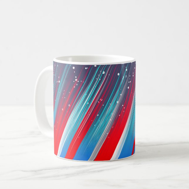 Taza De Café Resumen de Guay Pincel azul rojo (Anverso izquierdo)