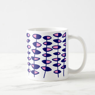 Taza De Café Resumen de hoja alterna - Rosa y azul oscuro