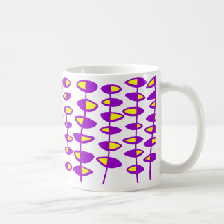 Taza De Café Resumen de hojas alternativas - morado y amarillo