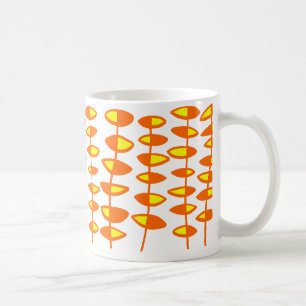 Taza De Café Resumen de hojas alternativas - Naranja y amarillo