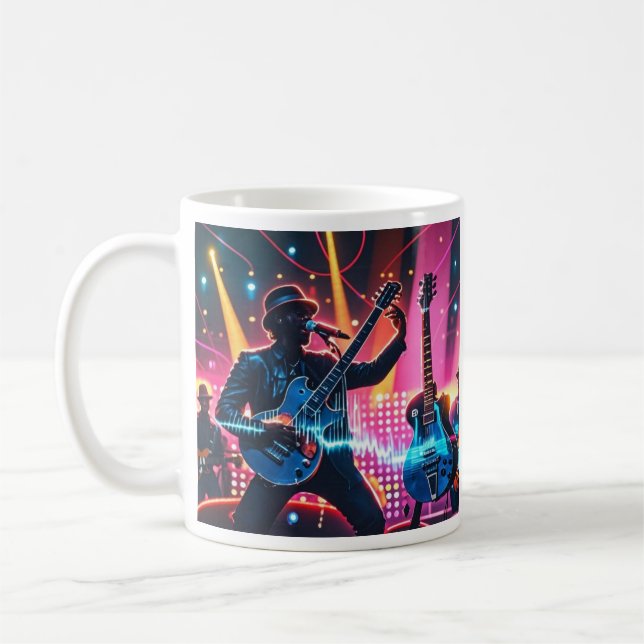 Taza De Café Resumen de instrumentos de música pop retro (Izquierda)