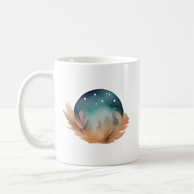 Taza De Café Resumen de la acuarela del nido celeste (Izquierda)