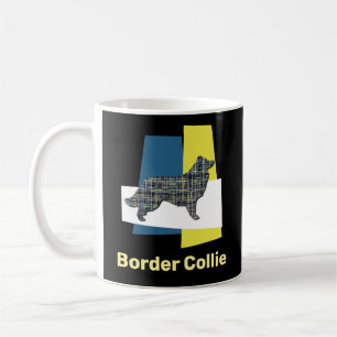 Taza De Café Resumen de la cuadrícula amarilla y negra del perr