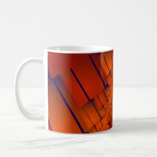 Taza De Café Resumen de la decoración geométrica roja