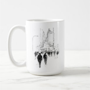 Taza De Café Resumen de la escena de la calle Ocupada