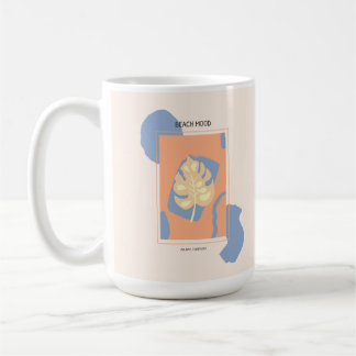 Taza De Café Resumen de la forma de la playa Hoja tropical