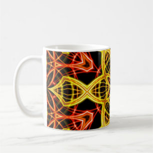 Taza De Café Resumen de la luz del escenario dorado.