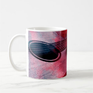 Taza De Café Resumen de la pintura digital del guitarras, abstr