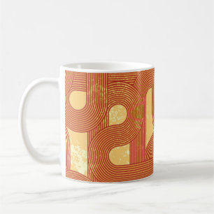 Taza De Café Resumen de la vendimia geométrica colorida.