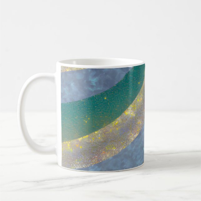Taza De Café Resumen de las ondas fracturadas de la capa marina (Izquierda)