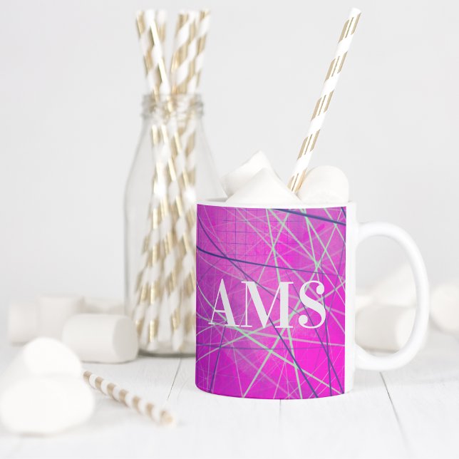 Taza De Café Resumen de líneas de red rosadas (Subido por el creador)