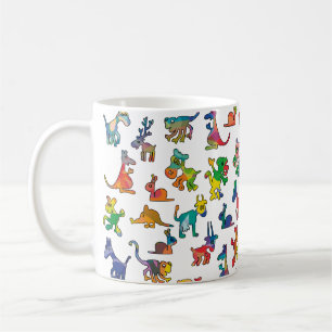 Taza De Café Resumen de mosaicos de patrones de animales