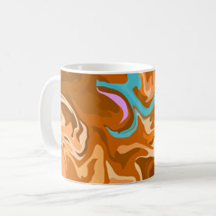 Taza De Café Resumen de movimientos en Naranja y azul claro