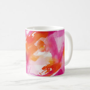 Taza De Café Resumen de Naranja rosa acuarela