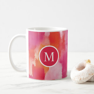 Taza De Café Resumen de Naranja rosa acuarela
