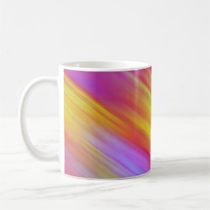 Taza De Café Resumen de Neon Brillante Rojo Rosa Amarillo
