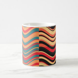 Taza De Café Resumen de ola de color Art Retro