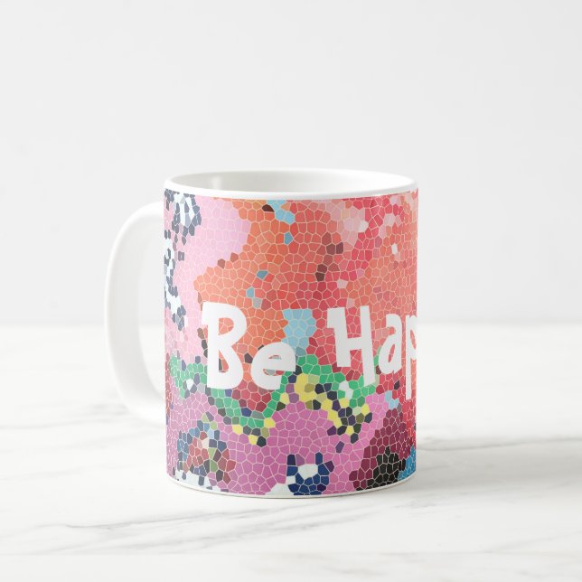 Taza De Café Resumen de Pasteles Rosa Funky (Anverso izquierdo)