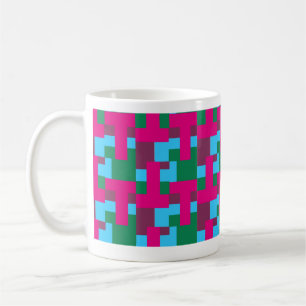 Taza De Café Resumen de patrón multicolor con geometría
