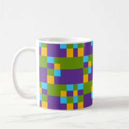Taza De Café Resumen de patrones multicolores con cuadrados