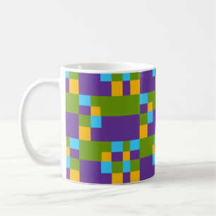 Taza De Café Resumen de patrones multicolores con cuadrados
