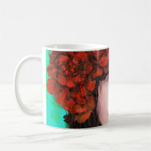 Taza De Café Resumen de pintura al óleo que muestra la cara de 