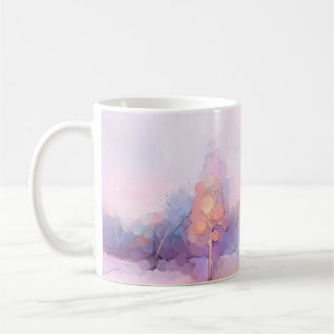 Taza De Café Resumen de pintura al óleo sobre el paisaje de los